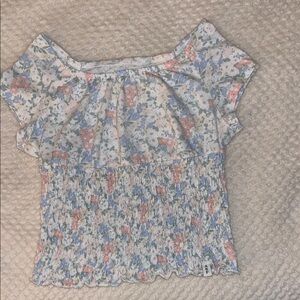 Abercrombie Kids Floral Smocked Blouse - Blue and Pink